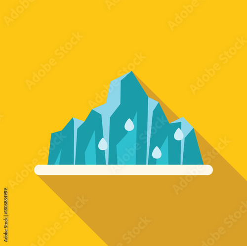 Melting glacier with water drops falling, concept of global warming and climate change