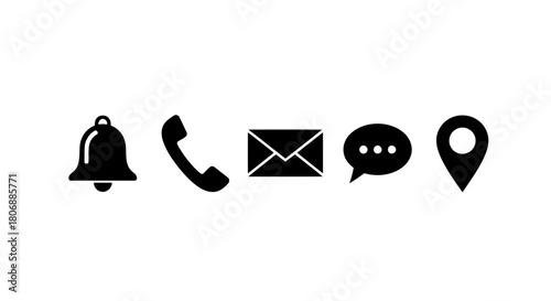 Contact communication vector icons