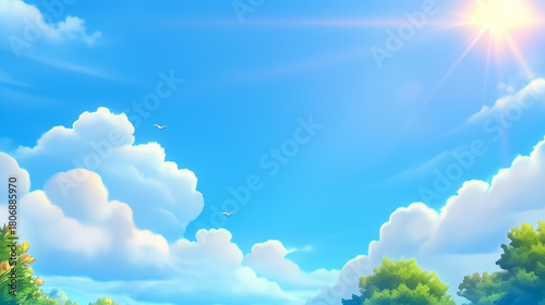 雲のある青空の背景