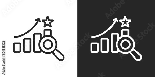 Research Icon In Line Version On Black And White Background