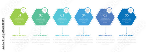 Vector Infographic label design template with icons and 6 options or steps. Can be used for process diagram, presentations, workflow layout, banner, flow chart, info graph