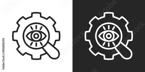 Clarity Icon In Line Version On Black And White Background