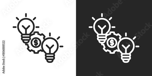 Synthesis Icon In Line Version On Black And White Background