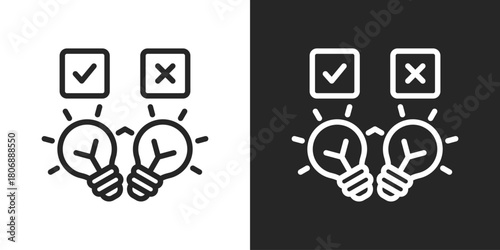 Hypothesis Icon In Line Version On Black And White Background