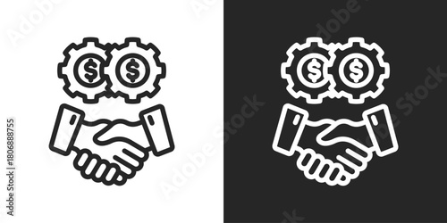 Alliance Icon In Line Version On Black And White Background