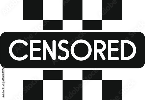 Pixelated censored sign indicating forbidden content and censorship