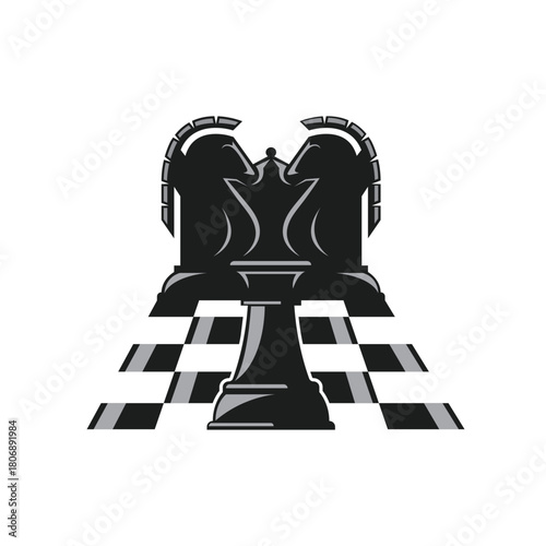 chess element logo vector design template