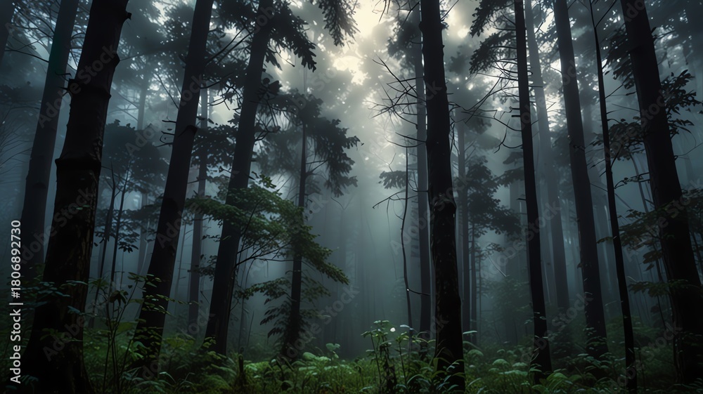 Obraz premium Misty forest