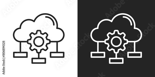 Governance Icon In Line Version On Black And White Background