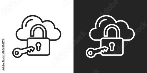 Access Icon In Line Version On Black And White Background