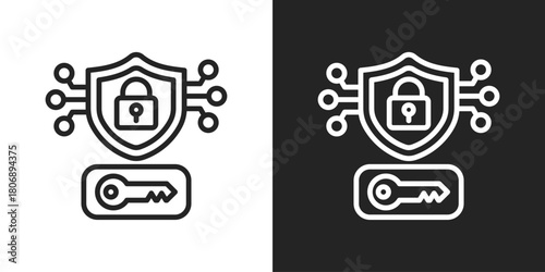 Policies Icon In Line Version On Black And White Background