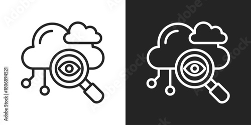 Tranparency Icon In Line Version On Black And White Background