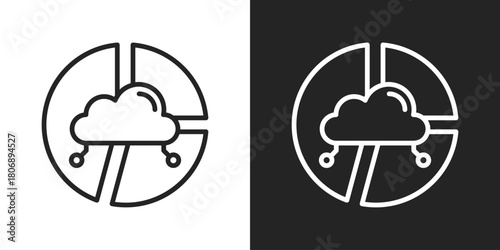Segmentation Icon In Line Version On Black And White Background