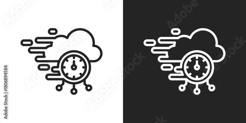 Availability Icon In Line Version On Black And White Background