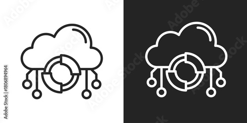 Penetration Icon In Line Version On Black And White Background