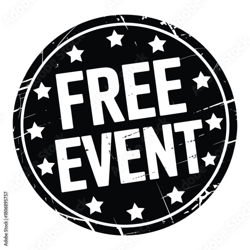 Free event stamp with stars and grunge texture