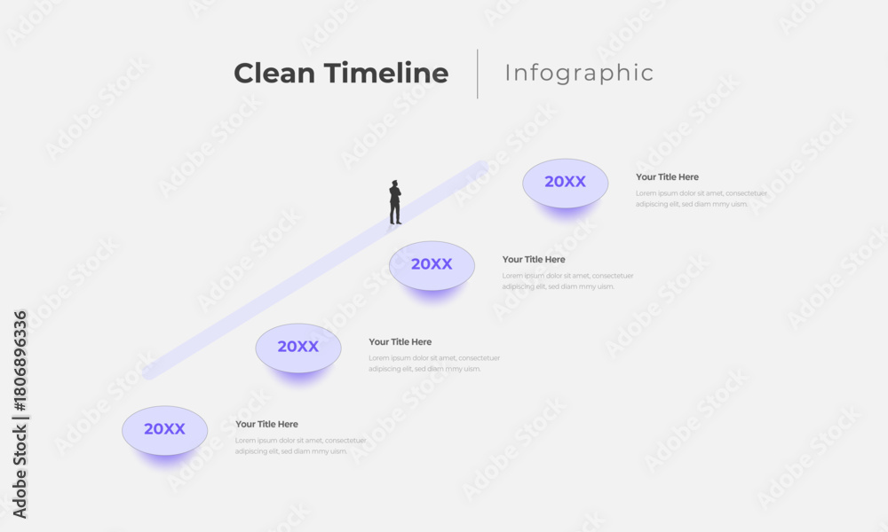 Naklejka premium Business Progress Roadmap Timeline Infographic for Company Presentation