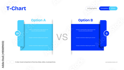Modern T Chart Comparison Infographic Template Design