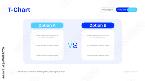 Minimal T Chart Infographic Modern Template Business Comparison Visual