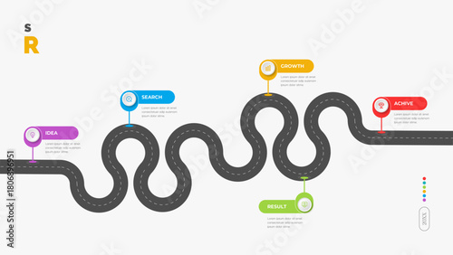 Success Roadmap Infographic Modern Template for Business Planning