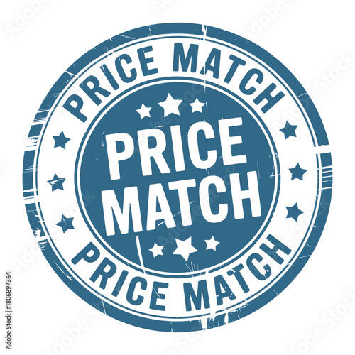 Blue price match guarantee stamp seal of approval