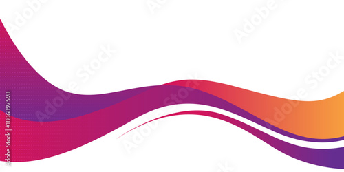 A vibrant abstract background featuring smooth flowing wave shapes in a colorful gradient blend of pink, purple, and orange tones