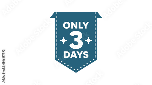 Countdown timer ribbon with only 3 days remaining