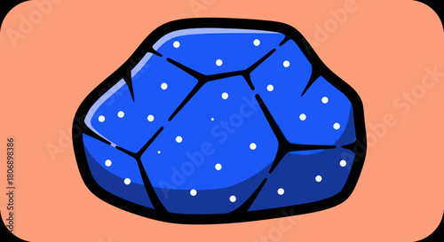 A vibrant blue gemstone with white speckles.