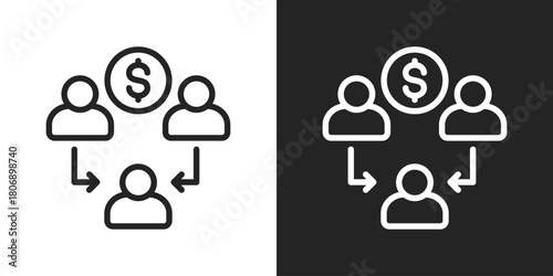 Foto Consortium Icon In Line Version On Black And White Background