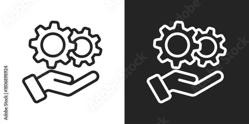 Alliance Icon In Line Version On Black And White Background