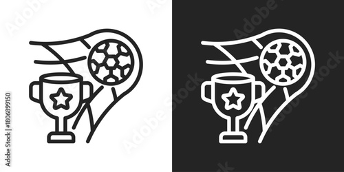 Goal Achievement Icon In Line Version On Black And White Background