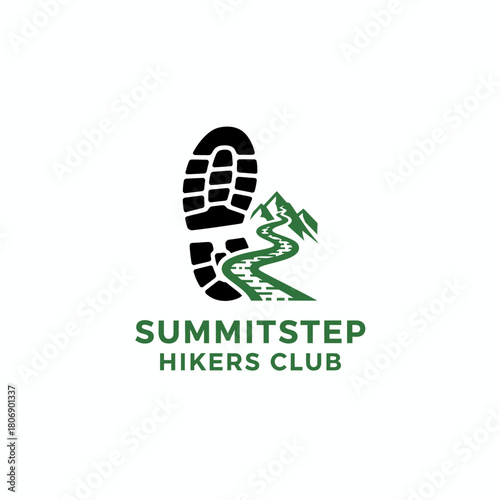 A logo featuring a footprint next to a mountain path. "Summitstep Hikers Club" text below