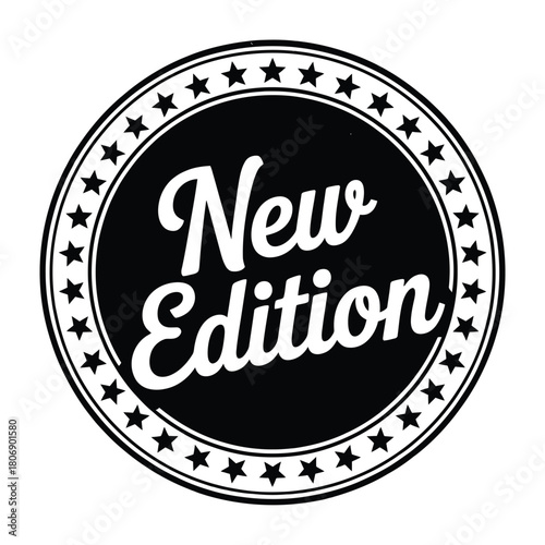 New edition retro circular logo with stars