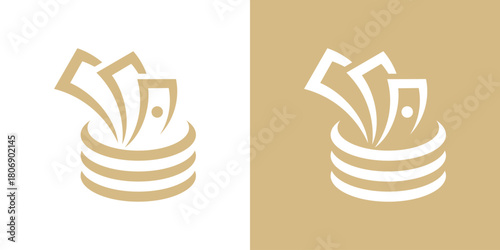 A clean dual-meaning logo combining a dollar symbol and coin shape, representing financial value, savings, and economic growth in a simple and modern design.