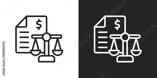 trade balance Icon In Line Version On Black And White Background