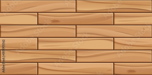 Realistic Brown Wood seamless pattern. Wooden plank, textured board, wooden floor or wall repeat texture. Vector print for digital design, paper, decor, background