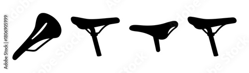 Bicycle saddles collection vector icons for cycling activity