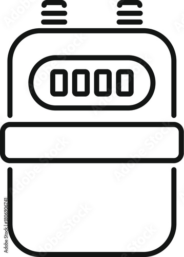 Simple outline icon representing a gas meter displaying four zeros, symbolizing zero consumption