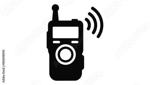 Rfid reader icon isolated on white background reads rfidnfc tags for access and identification, providing secure and eff