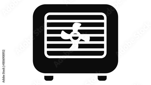 Smart air cooler icon isolated on white background intelligent cooling with remote or app control, providing efficient a
