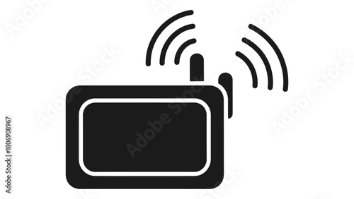Signal amplifier icon representing boosts weak signal strength for better connectivity isolated on white background wire