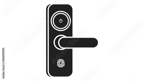 Smart door lock isolated on white background electronic access control and biometric entry, enhancing home security with