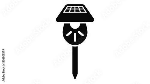 Smart garden light icon isolated on white background, solar powered ambient and scheduled lighting for outdoor space and