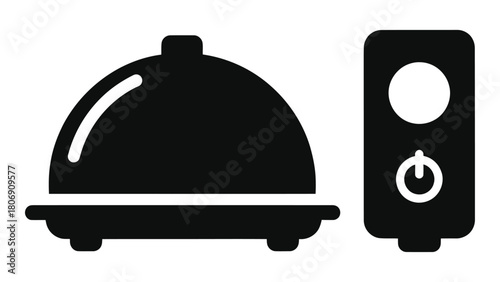 Smart microwave accessories isolated on white background a modern and convenient way to heat food with smart heating add