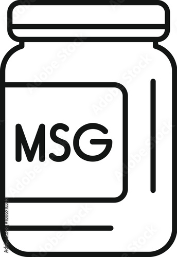 Preserving the umami taste, msg crystals stored in a jar, a common food additive enhancing flavors