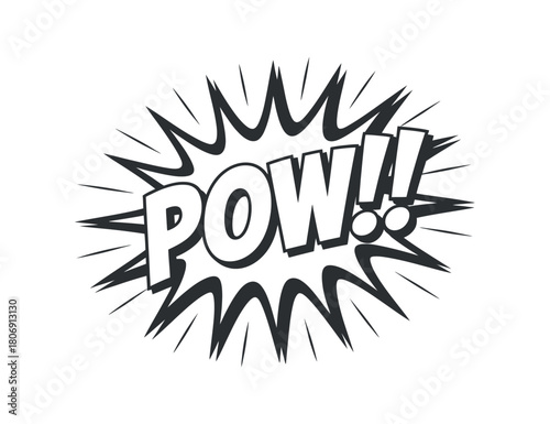 Comic speech bubble with pow exclamation design element