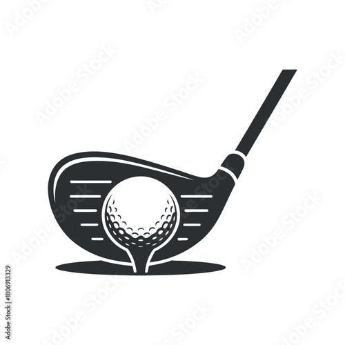 golf club and ball black and white clip art preview