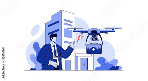 Advanced blood delivery system through innovative unmanned aerial vehicle technology near hospital