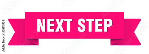 next step ribbon isolated on transparent background. next step ribbon
