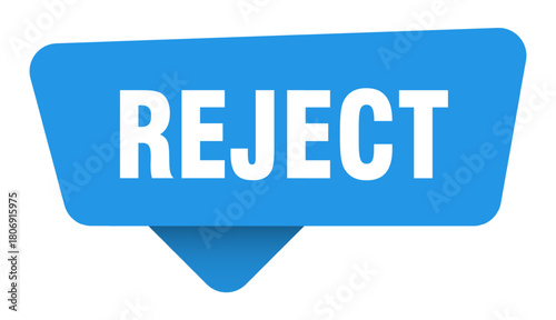 reject sticker. reject blue sign isolated on transpatent background